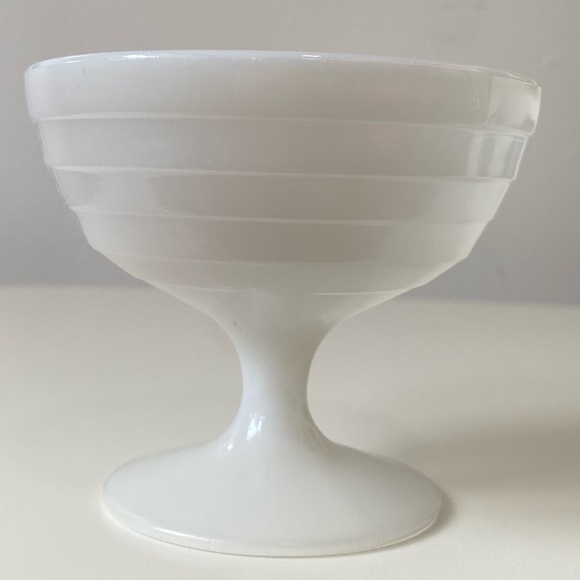 Vintage Platonite Sherbert Dish White Glass Dessert Bowls X2 - Picture 11 of 14